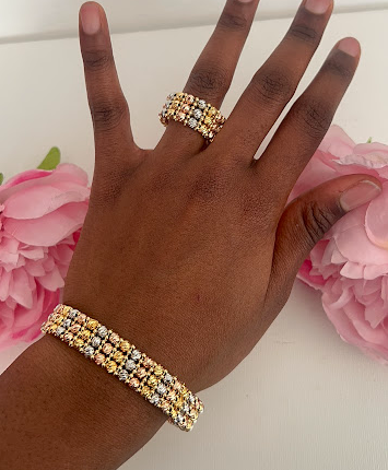 Diamond crush bangle & ring set