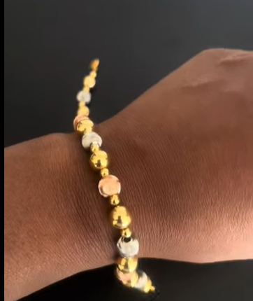 3 tones diamond cut bracelet