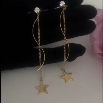 Romania gold star dropping earrings