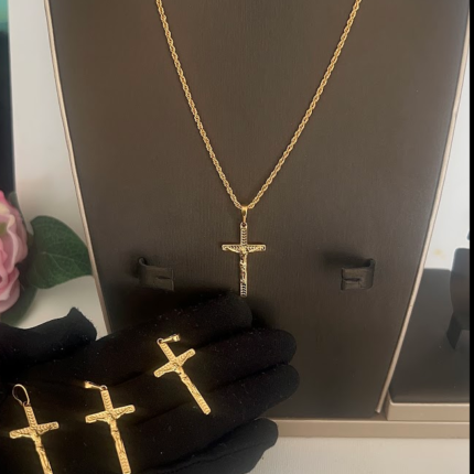 Gold plated cross pendant
