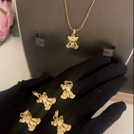 Gold plated teddy bear pendant (Small)
