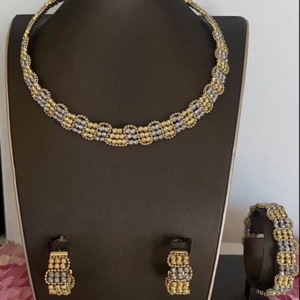 2 tones diamond cut party set