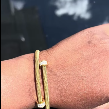 Gold plated adjustable bangle