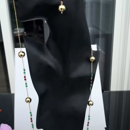 Gold plated earrings & necklace set