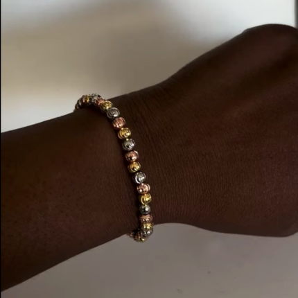 3 tones diamond cut bracelet
