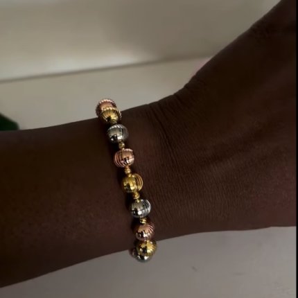 3 tones diamond cut bracelet