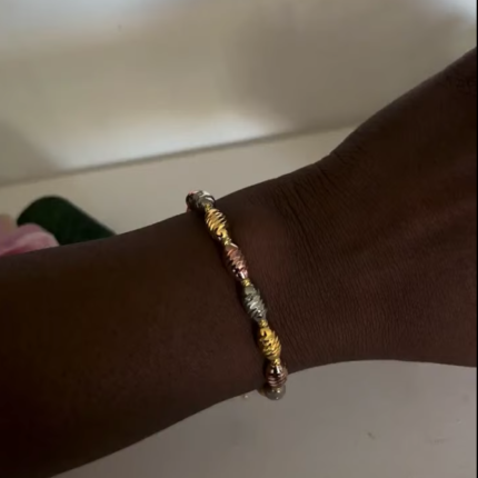 3 tones diamond cut bracelet