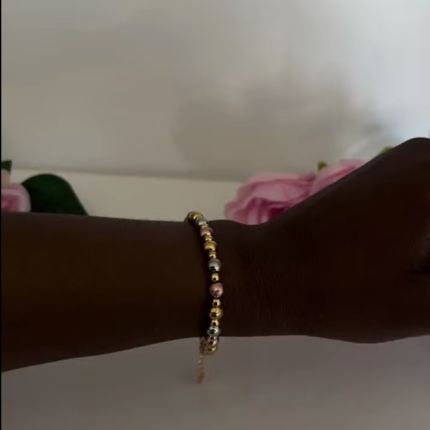 3 tones diamond cut bracelet
