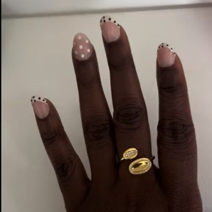 Gold plated dainty ring with zircon stones