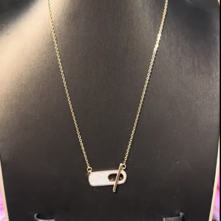 English gold plated chain with zirconia stones