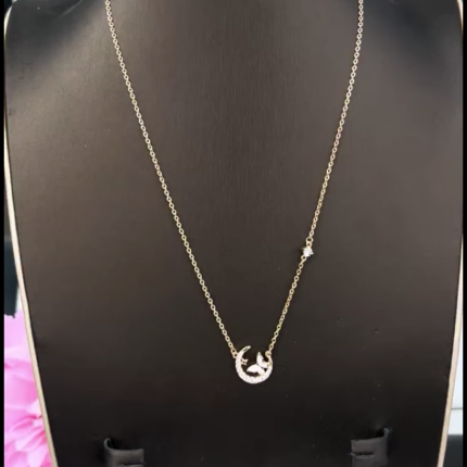 English gold plated chain with zirconia stones