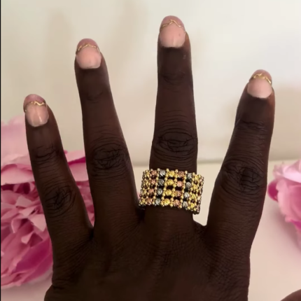 3 tones diamond cut ring