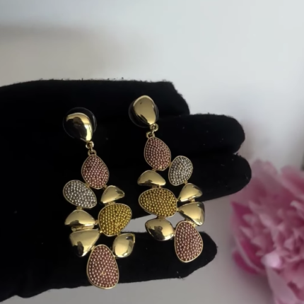 Brazilian gold dropping earrings