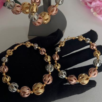 3 tones bold lightweight hoop earrings