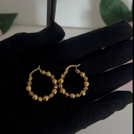 Romania gold diamond cut hoop earrings