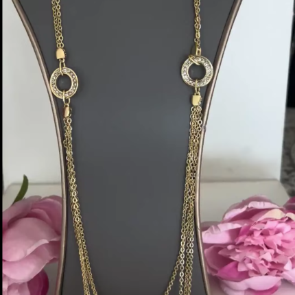 Romania gold dress chain with zircon stones