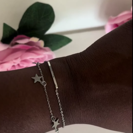 Silver 2 layered bracelet