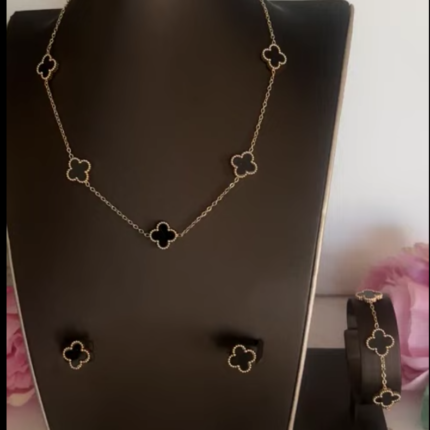 Gold plated clover complete set