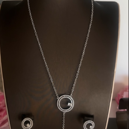 Silver 3 piece set with zirconia